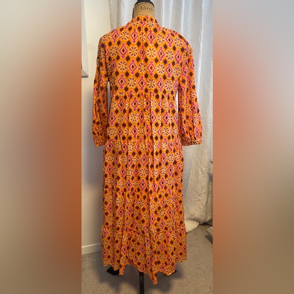 NWT Zara The Selma Long Print Midi 100% Cotton Maxi Dress Blogger Favourite Sz.S - Picture 5 of 11